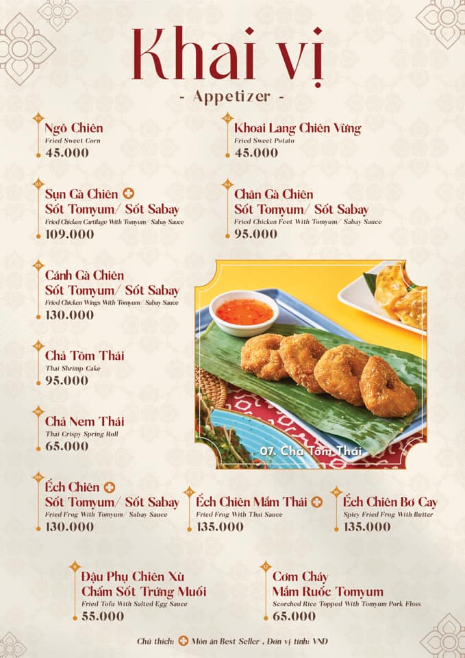 menu sabay thai
